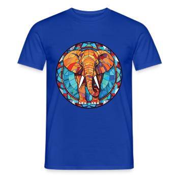 Elefant Bunte Aquarell-Tierillustration - Männer T-Shirt - Dunkelblau - Vorne - AI Model Male 178 light (178cm)