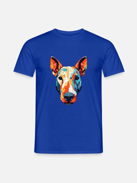 Bullterrier Hunderasse Aquarell Karikatur Kawaii C - Männer T-Shirt - Dunkelblau