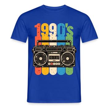 1990er Stereo und Kassetten Nostalgie - Männer T-Shirt - Dunkelblau - Vorne - AI Model Male 178 light (178cm)
