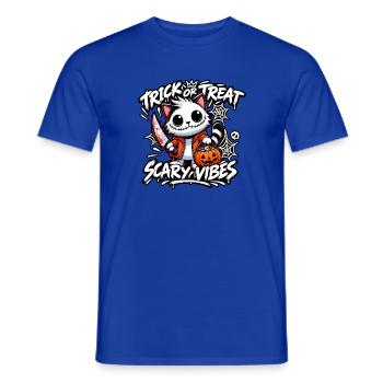 HALLOWEEN-KATZE – SÜSSES ODER SAURES. - Männer T-Shirt - Dunkelblau - Vorne - AI Model Male 178 light (178cm)
