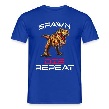 Spawn Die Repeat Gamer Dino Survival Zocken Witz - Männer T-Shirt - Dunkelblau - Vorne - AI Model Male 178 light (178cm)