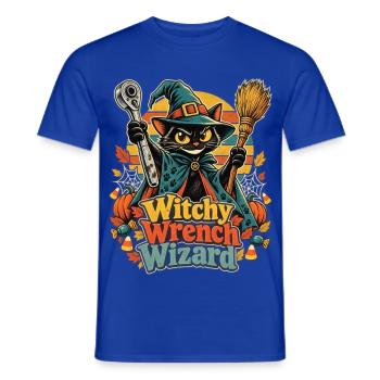 Halloween Hexenkatze Mechaniker Wizard - Männer T-Shirt - Dunkelblau - Vorne - AI Model Male 178 light (178cm)