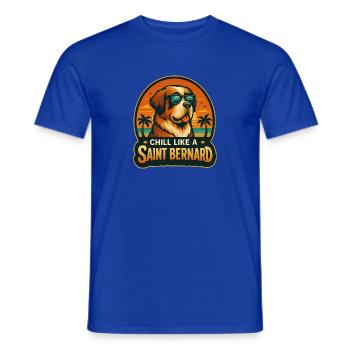 Bernhardiner mit Sonnenbrille im Retrolook - Männer T-Shirt - Dunkelblau - Vorne - AI Model Male 178 light (178cm)
