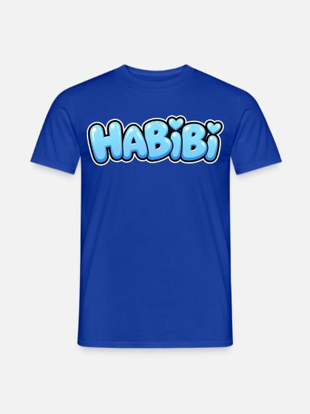 Habibi – Süßer Herz Schriftzug – Liebe - Männer T-Shirt - Dunkelblau