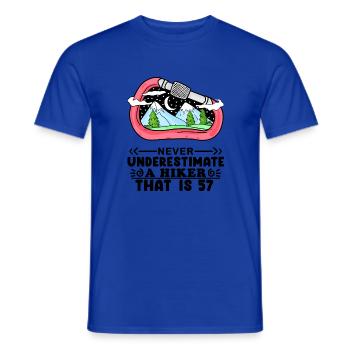 57 Jahre - Berg Wandern Bergsteigen - Männer T-Shirt - Dunkelblau - Vorne - AI Model Male 178 light (178cm)