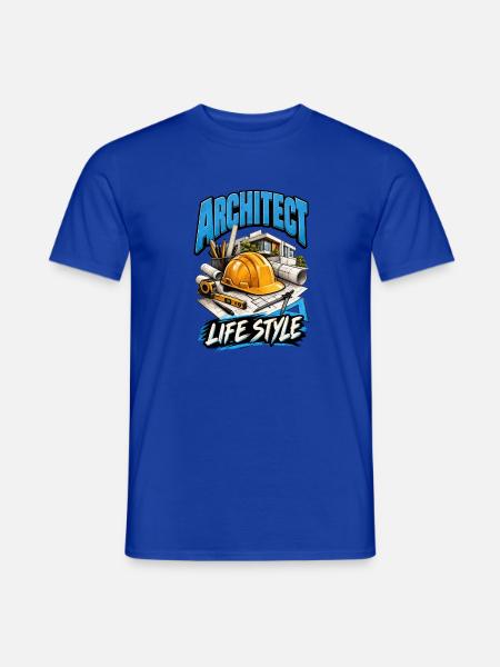 Lebensstil eines Architekten - Männer T-Shirt - Dunkelblau