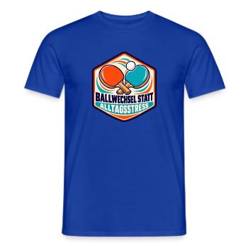 Tischtennis – Ballwechsel statt Alltagsstress - Männer T-Shirt - Dunkelblau - Vorne - AI Model Male 178 light (178cm)