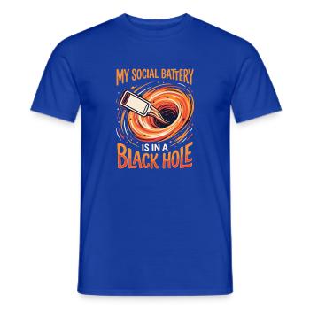 Soziale Batterie im Schwarzen Loch - Männer T-Shirt - Dunkelblau - Vorne - AI Model Male 178 light (178cm)