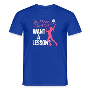 Yes I Serve Like A Girl Want A Lesson? - Männer T-Shirt - Dunkelblau - Vorne - AI Model Male 178 light (178cm)