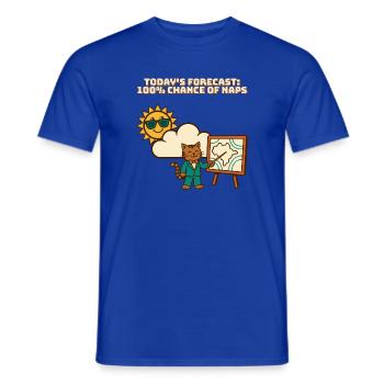 Die heutige Prognose: 100%ige Chance auf Nickerchen, lustige Katze - Männer T-Shirt - Dunkelblau - Vorne - AI Model Male 178 light (178cm)