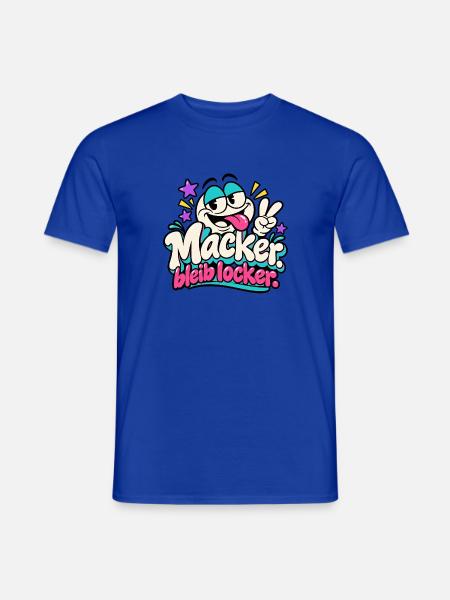 Macker bleibt locker – Fröhlicher Cartoon - Männer T-Shirt - Dunkelblau