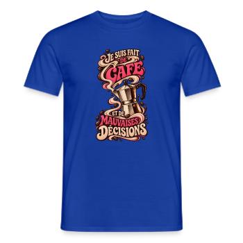Ich bin aus Kaffee und schlechten Entscheidungen gemacht - Männer T-Shirt - Dunkelblau - Vorne - AI Model Male 178 light (178cm)