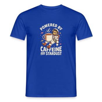 Powered with Caffein and Stardust - Weltall Spruch - Männer T-Shirt - Dunkelblau - Vorne - AI Model Male 178 light (178cm)