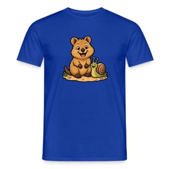 Lachendes Quokka Schnecke Glücklich Kinder T-Shirt - Männer T-Shirt - Dunkelblau - Vorne - AI Model Male 178 light (178cm)