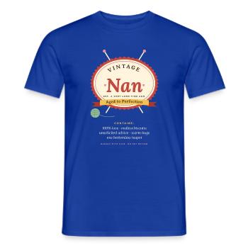 Vintage-Nan, perfekt gereift, lustiges Nan-Geschenk - Männer T-Shirt - Dunkelblau - Vorne - AI Model Male 178 light (178cm)
