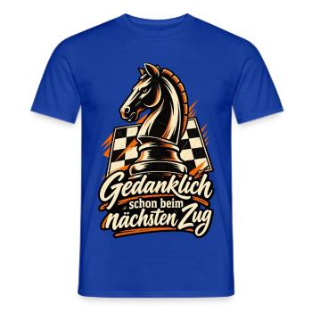 Schach Shirt mit Springer Gedanklich schon beim .. - Männer T-Shirt - Dunkelblau - Vorne - AI Model Male 178 light (178cm)