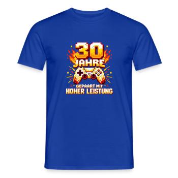 30 Jahre gepaart mit hoher Leistung Gaming - Männer T-Shirt - Dunkelblau - Vorne - AI Model Male 178 light (178cm)