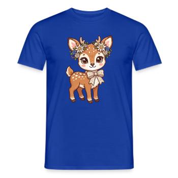 Blumenkranz Reh - Männer T-Shirt - Dunkelblau - Vorne - AI Model Male 178 light (178cm)