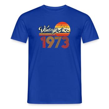 Vintage 1973 Mountain Sunset 53. Geburtstagsabschlag - Männer T-Shirt - Dunkelblau - Vorne - AI Model Male 178 light (178cm)