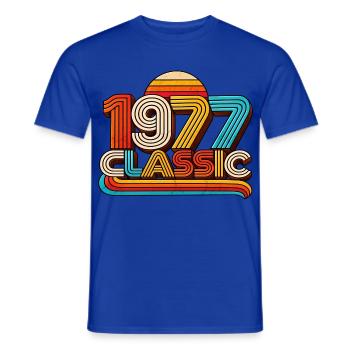 1977 Retro Rainbow Classic - Männer T-Shirt - Dunkelblau - Vorne - AI Model Male 178 light (178cm)