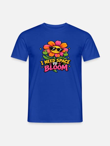 Wütende Blume – Ich brauche Abstand - Männer T-Shirt - Dunkelblau