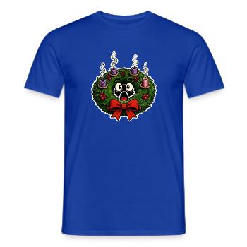 Adventskranz Kerzen Abgebrannt Weihnachten Shirt - Männer T-Shirt - Dunkelblau - Vorne - AI Model Male 178 light (178cm)