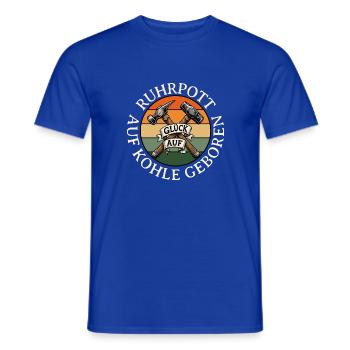 Ruhrpott Glück Auf Badge - Männer T-Shirt - Dunkelblau - Vorne - AI Model Male 178 light (178cm)