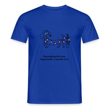 Der Dackel wird zum Weihnachtsbaum - Männer T-Shirt - Dunkelblau - Vorne - AI Model Male 178 light (178cm)