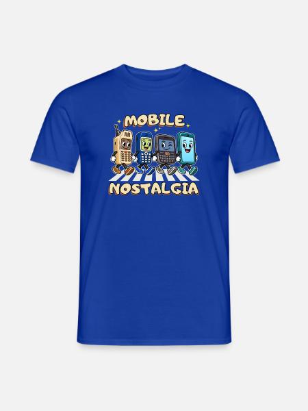 Mobile Nostalgia: Retro-Handy-Parade - Männer T-Shirt - Dunkelblau