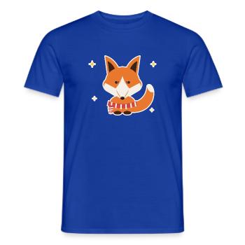 Fuchs mit Winterschal - Männer T-Shirt - Dunkelblau - Vorne - AI Model Male 178 light (178cm)