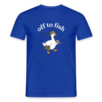 Auf ins Angeln: Ente mit Köderbox - Männer T-Shirt - Dunkelblau - Vorne - AI Model Male 178 light (178cm)