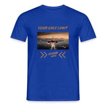 Your Only Limit Is Your Mind – Flugzeug Mindset - Männer T-Shirt - Dunkelblau - Vorne - AI Model Male 178 light (178cm)