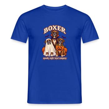 Spooky Night Loyal Company – Boxer-Halloween-Hund - Männer T-Shirt - Dunkelblau - Vorne - AI Model Male 178 light (178cm)