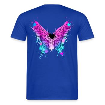 Schmetterling Aquarell  - Männer T-Shirt - Dunkelblau - Hinten - AI Model Male 178 light (178cm)