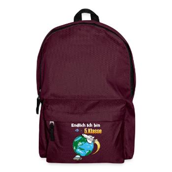 5.Klasse Gymnasium Realschule Schulwechsel - Rucksack - Burgunderrot - Vorne