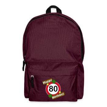 80. Geburtstag , Happy Birthday 80 (25) - Rucksack - Burgunderrot - Vorne
