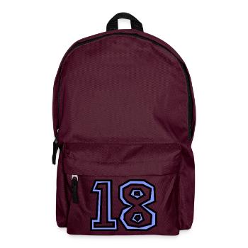 18. 18 JAHRE ALT. 18-JÄHRIGES JUBILÄUM. GEBURTSTAG 18 JAHRE. - Rucksack - Burgunderrot - Vorne