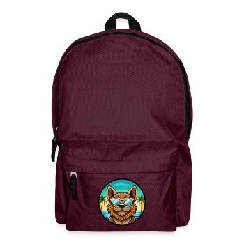 Griffon Bruxellois Hunderasse Cartoon Sonnenbrille - Rucksack - Burgunderrot - Vorne