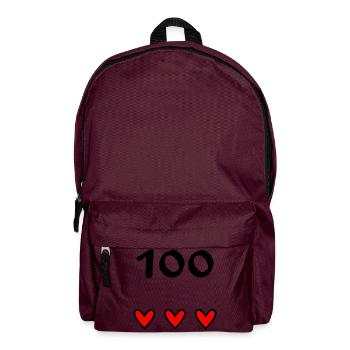100. 100 JAHRE. 100-JÄHRIGES JUBILÄUM. 100. GEBURTSTAG - Rucksack - Burgunderrot - Vorne