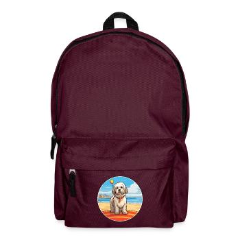 Katalanischer Schäferhund Hund Rasse Cartoon Kawaii Clipart - Rucksack - Burgunderrot - Vorne