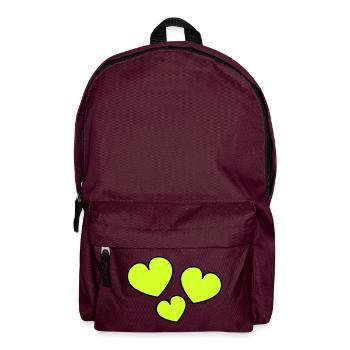 ICH LIEBE DICH. ICH LIEBE DICH. LIEBE. LIEBE. HERZ - Rucksack - Burgunderrot - Vorne