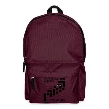 Hochbaufacharbeiter Maurer - Rucksack - Burgunderrot - Vorne