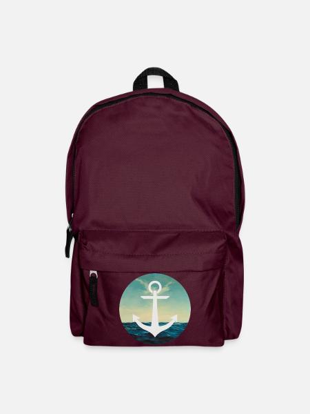 Meer Kreisrund / Sea circular - Rucksack - Burgunderrot