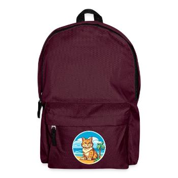 Rotluchs Aquarell Cartoon Kawaii Clipart Tier - Rucksack - Burgunderrot - Vorne