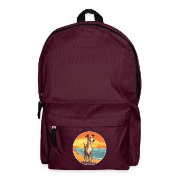 Lurcher Hund Rasse Cartoon Kawaii Clipart Hund Haustier - Rucksack - Burgunderrot - Vorne