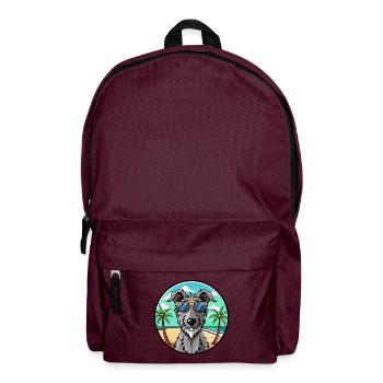 Scottish Deerhound Dog Breed Cartoon Sunglasses - Backpack - burgundy - Front