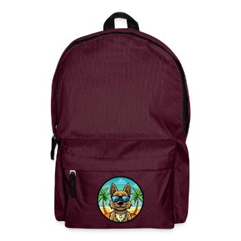 Karst Schäferhund Hunderasse Cartoon Sonnenbrille Strand - Rucksack - Burgunderrot - Vorne