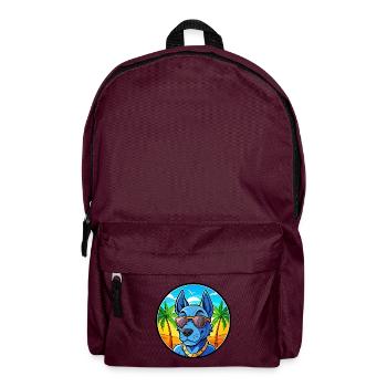 Blue Thai Ridgeback Dog Breed Cartoon Sunglasses - Backpack - burgundy - Front