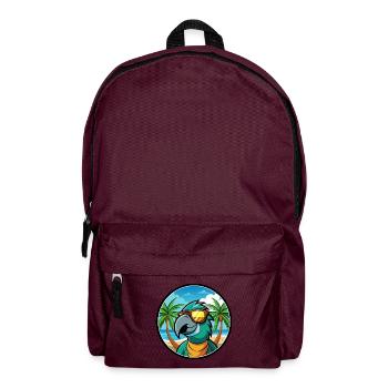 Perroquet Drôle Dessin Animé Plage Été Lunettes De Soleil Cool - Sac à dos - bordeaux  - Devant
