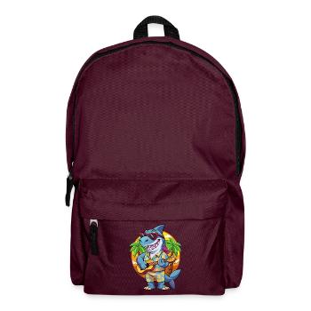 Lustige Hai Sommer Strand Sonnenbrille Hawaiianisch - Rucksack - Burgunderrot - Vorne